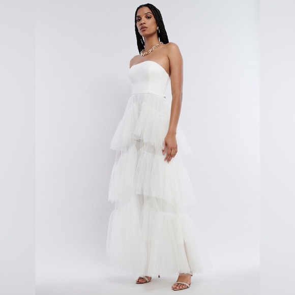 BCBG Ambrosia Strapless Jumpsuit Gown - Picture 4 of 7